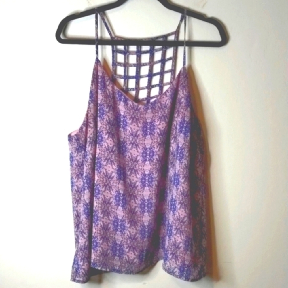 Forever 21 spaghetti strap lined blouse, unique detail in back Sz 2X